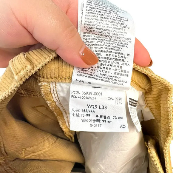 Levi's Ribcage Bootcut Corduroy Pants Camel Tan Beige  Size 29‎ - Picture 15 of 15
